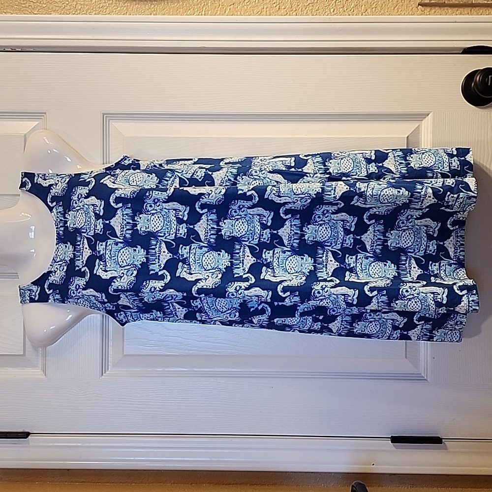 NWOT Lilly Pulitzer Deep Indigo Joy Ride Kristen Dress Elephant Women's Size XXS